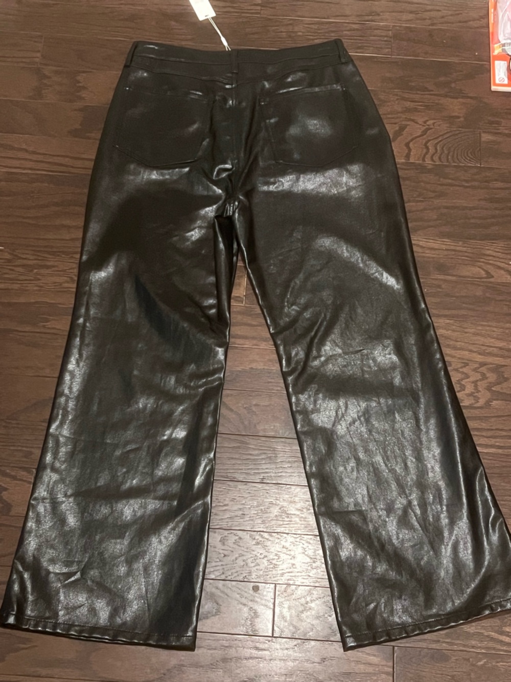 ๐ค NWT Everly Faux Leather Wide Leg Pants Size 12 | Glossy Black - Picture 6 of 9